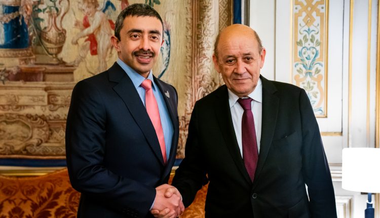 دیدار وزیر امور خارجه امارات و وزیر خارجه فرانسه